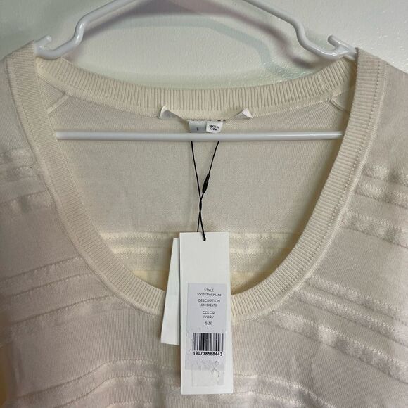 Veronica Beard Juni Merino Wool Sweater in Ivory Color .Size L - Picture 5 of 13